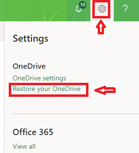 Settings>Restore your OneDrive