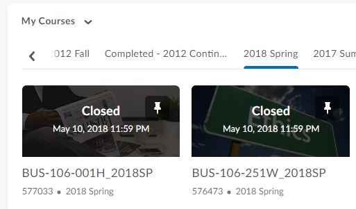My Courses Widget View