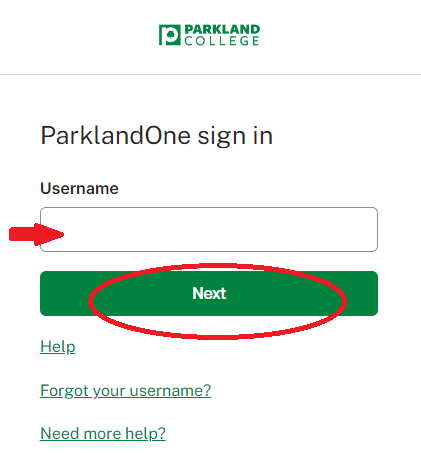 ParklandOne Username Prompt
