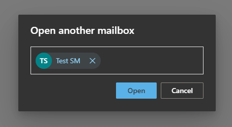 Selected Shared Mailbox